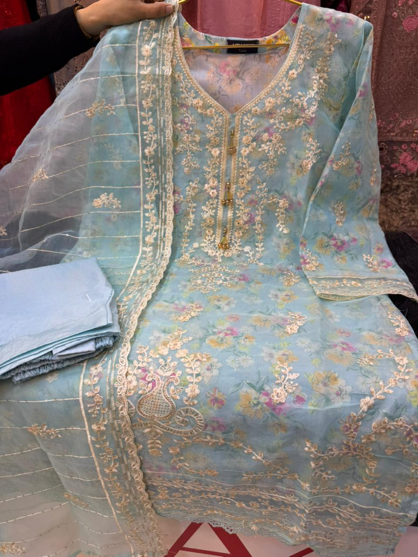 Premium Gold  Organza Party Dress